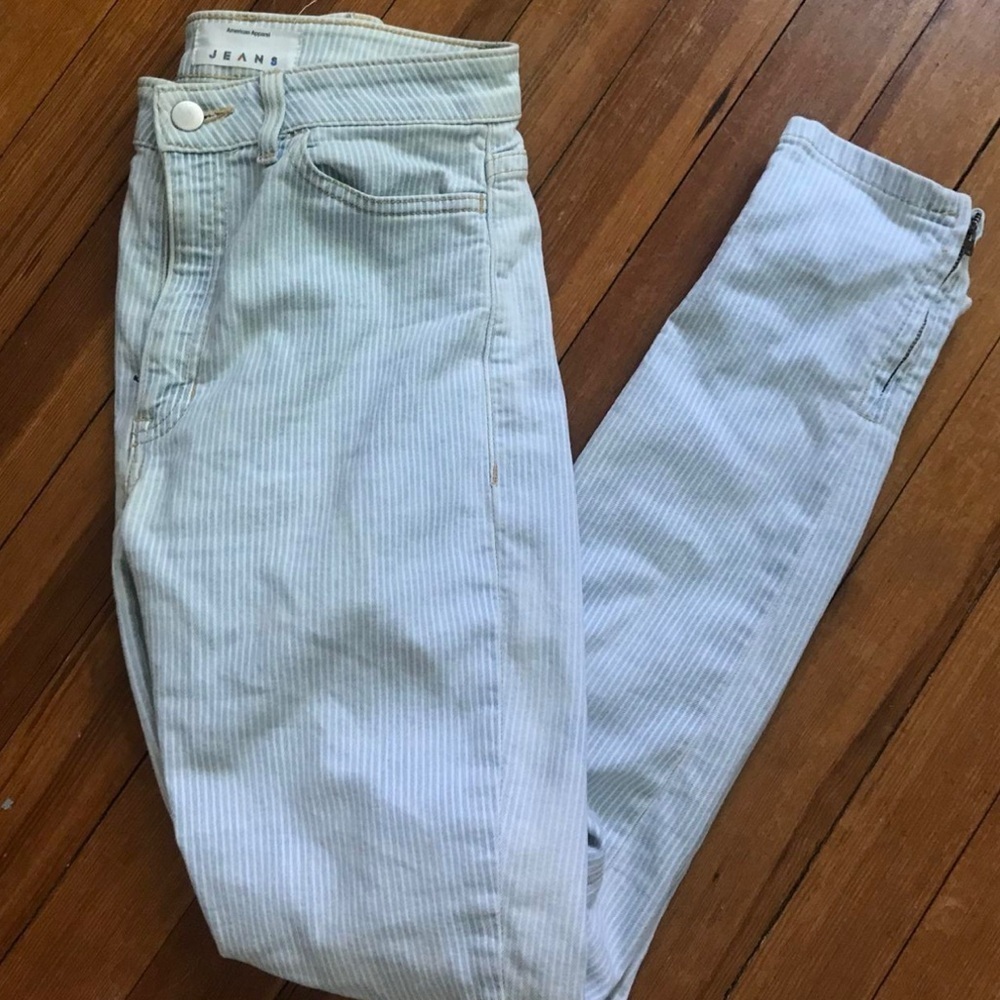 American Apparel Blue and White Striped Pants